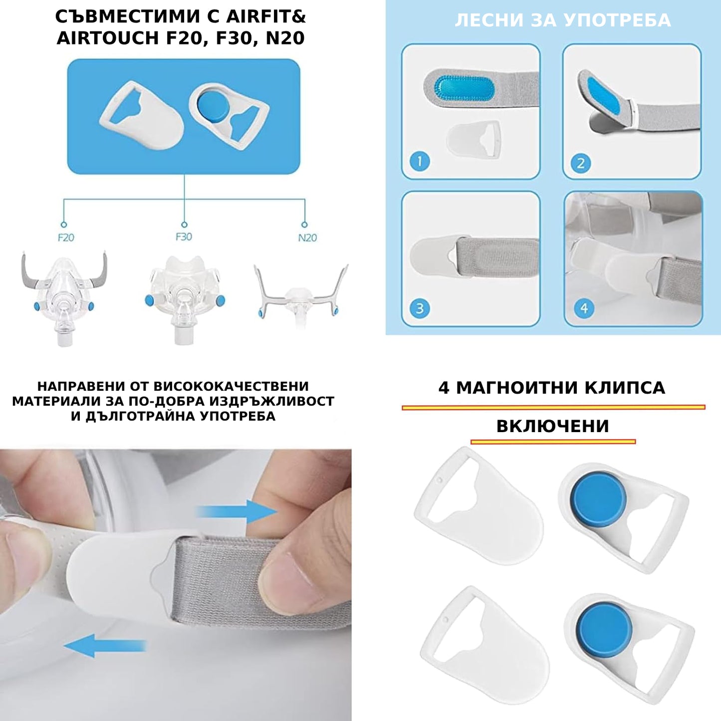 Пакет 2 броя каишки за AirFit/AirTouch F20 маска (L)