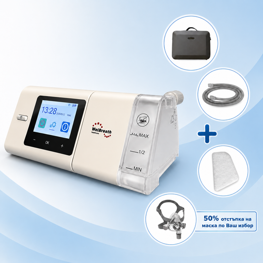 AutoCPAP апарат Welbreath AS100A за сънна апнея с овлажнител